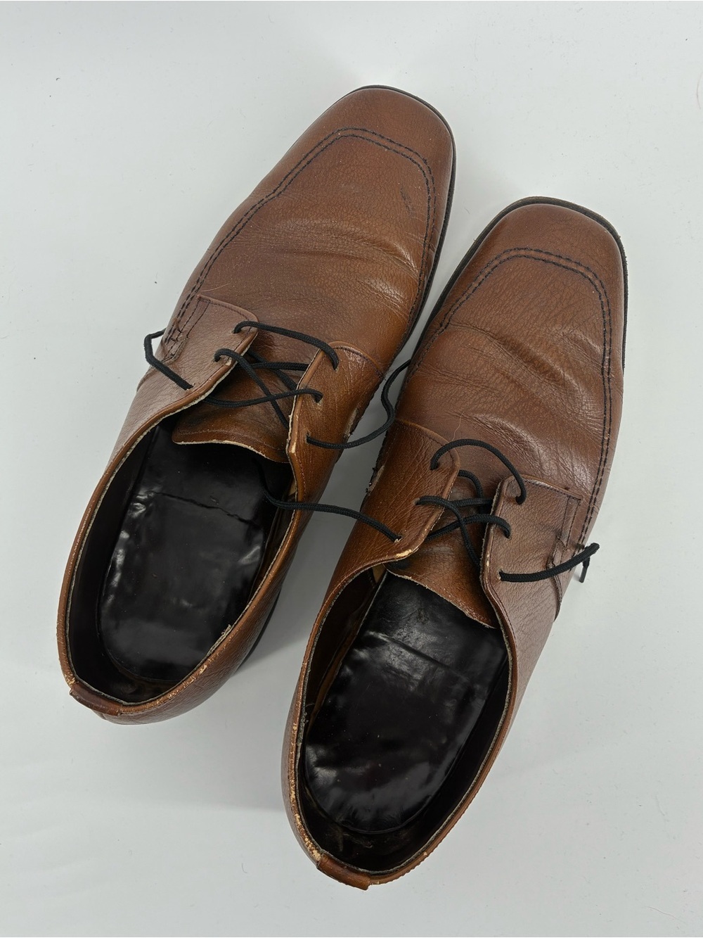 Men's Brown Leather Lace-Up Dress Shoes